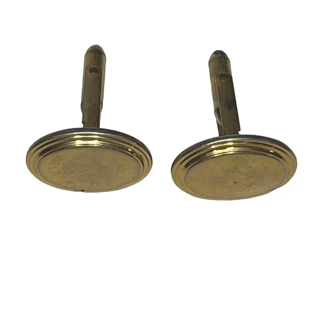 Vintage Gold-Tone Correct Quality Oval Cufflinks